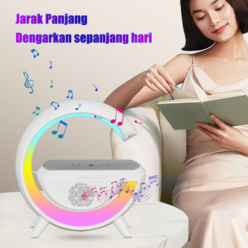 【COD】3 in 1 Multifunksional Ambient light 15w Wireless Charger Bluetooth Speaker Smart Home Atmospheric Lamp LED light Multifunct RGB Night Light Desk Lamp