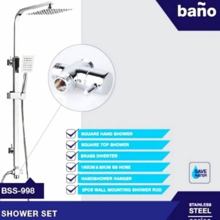 SHOWER MANDI TIANG BSS998 STAINLESS/Wall Shower Column Shower Tanam SET KOMPLIT BERKUALITAS/SHOWER MANDI KAMAR MANDI TOILET WC