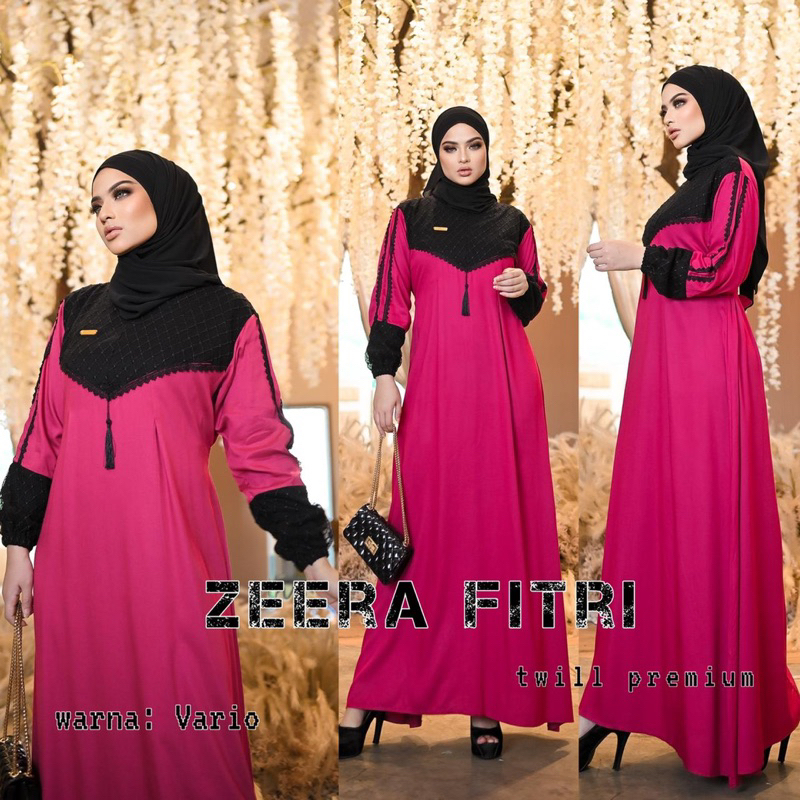 Daster Arab Zeera FITRI Maxi Dress Gamis Rayon Twill Premium