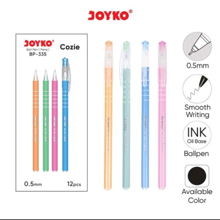 

Joyko Pena BP-335 Cozie Hitam 0.5mm /ballpoint pulpen ballpen bolpen