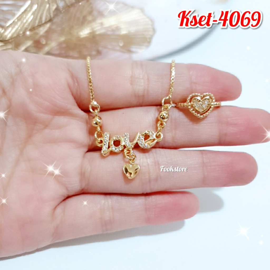 SET PERHIASAN KALUNG ANAK GRATIS CINCIN ANTI ALERGI/KSET-4069