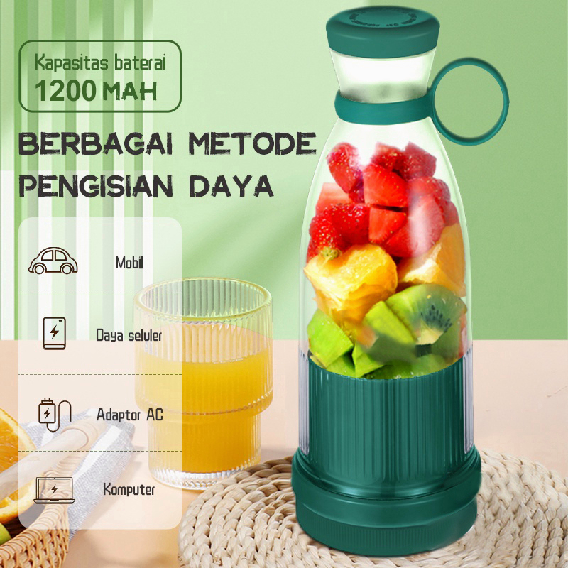 Wireless Blender Portable Juicer Cup 6 Mata Mixer Ice Crusher Pisau Juicer Cup 350ml Usb Jus Rechargeable