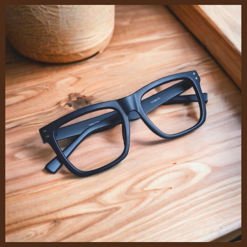 CAPONI Kacamata Minus Photocromic Pria VOLCOM Frame Retro Kotak Tebal Untuk Fashion