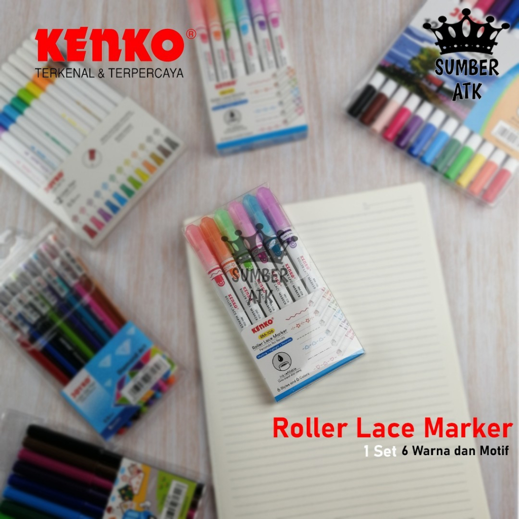

Roller Lace Marker RM-106 KENKO / Penanda Rol Renda Marker unik buat dekorasi 6 warna dan 6 motif
