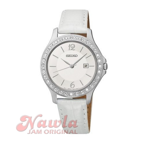 Seiko Ladies SXDF11P2 Quartz White Leather - Jam Tangan Wanita SXDF11