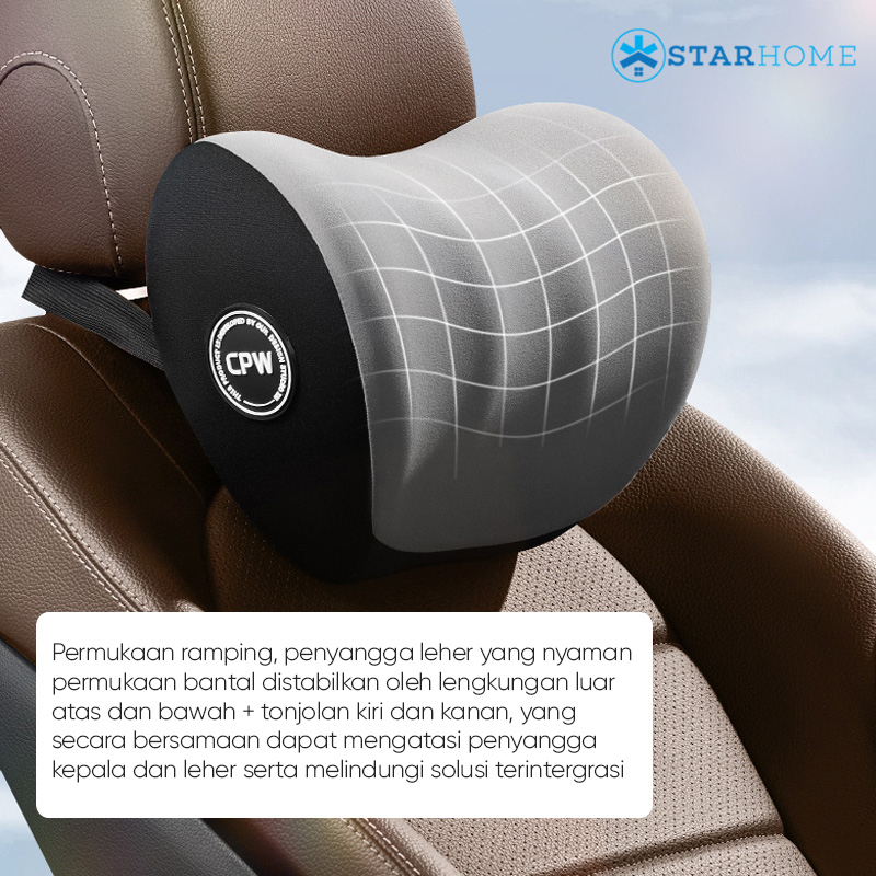 Bantal Leher Mobil Bantal Pinggang Penyangga Leher Punggung Lumbar Memory Foam Sandaran Mobil Sandaran Kepala Bantal Mobil