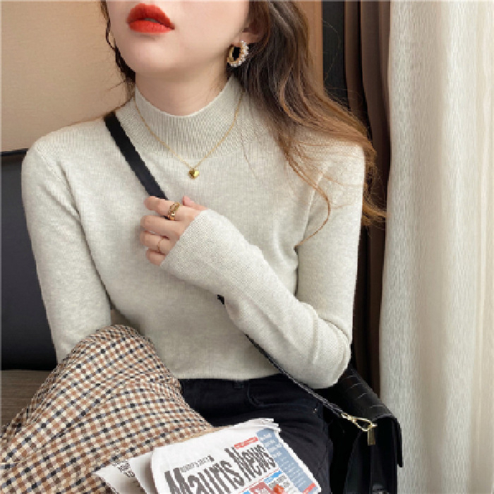 【 Bra Mall 】BJ-006 Atasan Rajut Turtleneck Wanita Lengan Panjang Bahan Halus dan Adem | Iner Rajut Turtleneck | Daleman Turtle Neck