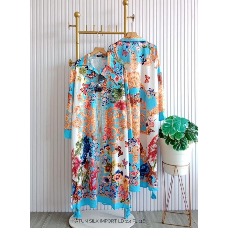 Tunik katun silk import ld 114 cm