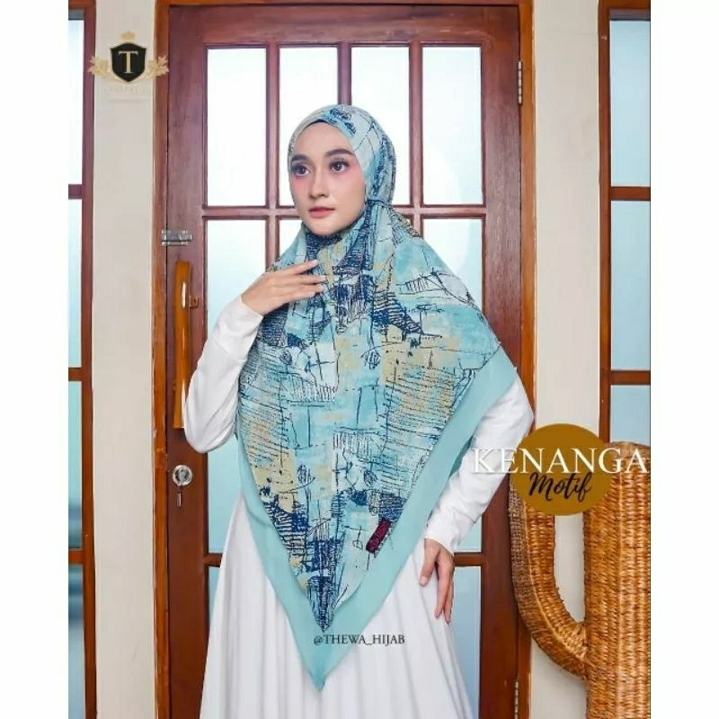 Khimar Syari Dua Layer KENANGA Motif Non Pet ori Thewa