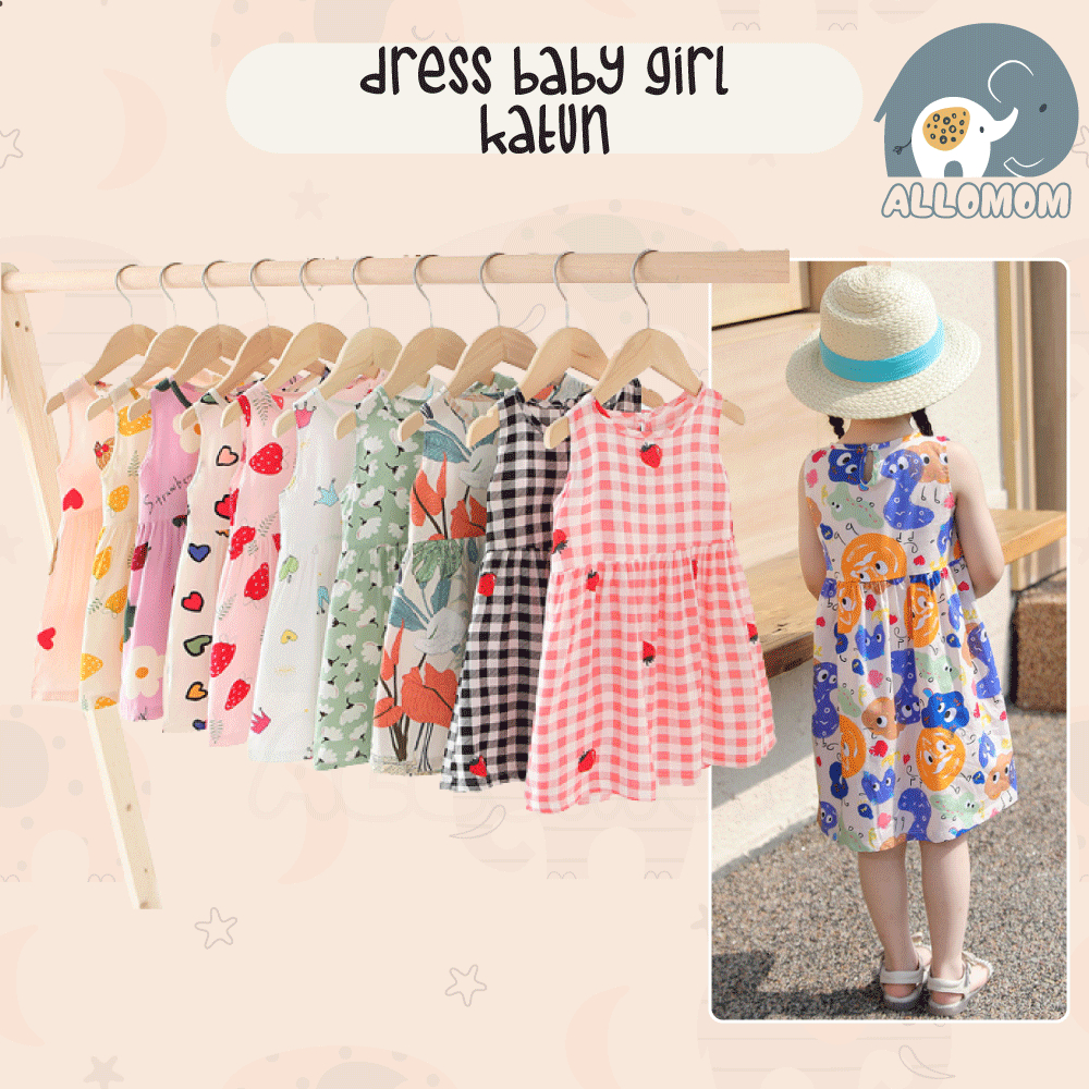 Baju Rok Bayi Motif Perempuan / Dress Baby Girl / Anak Cewek Lucu