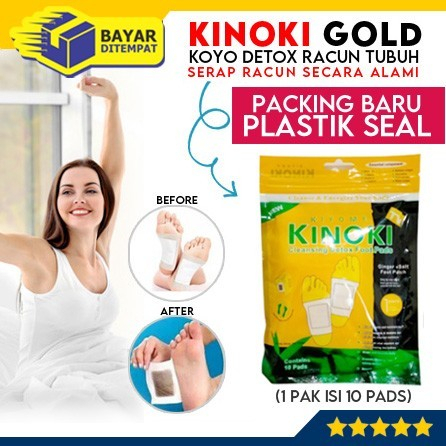 Kiyome Kinoki Gold Koyo Pembersih Racun Kaki Detox 1 Box Isi 10 Pad