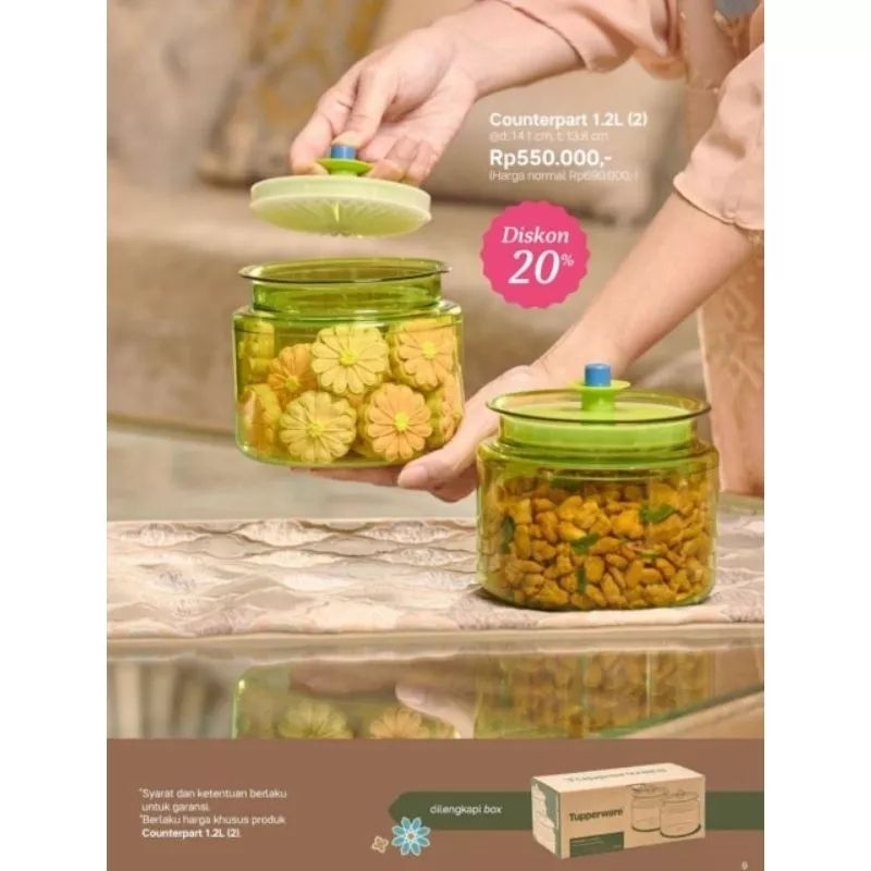 Tupperware - Counterpart 900Ml & 1.2L ( Dapat 2 Pcs )