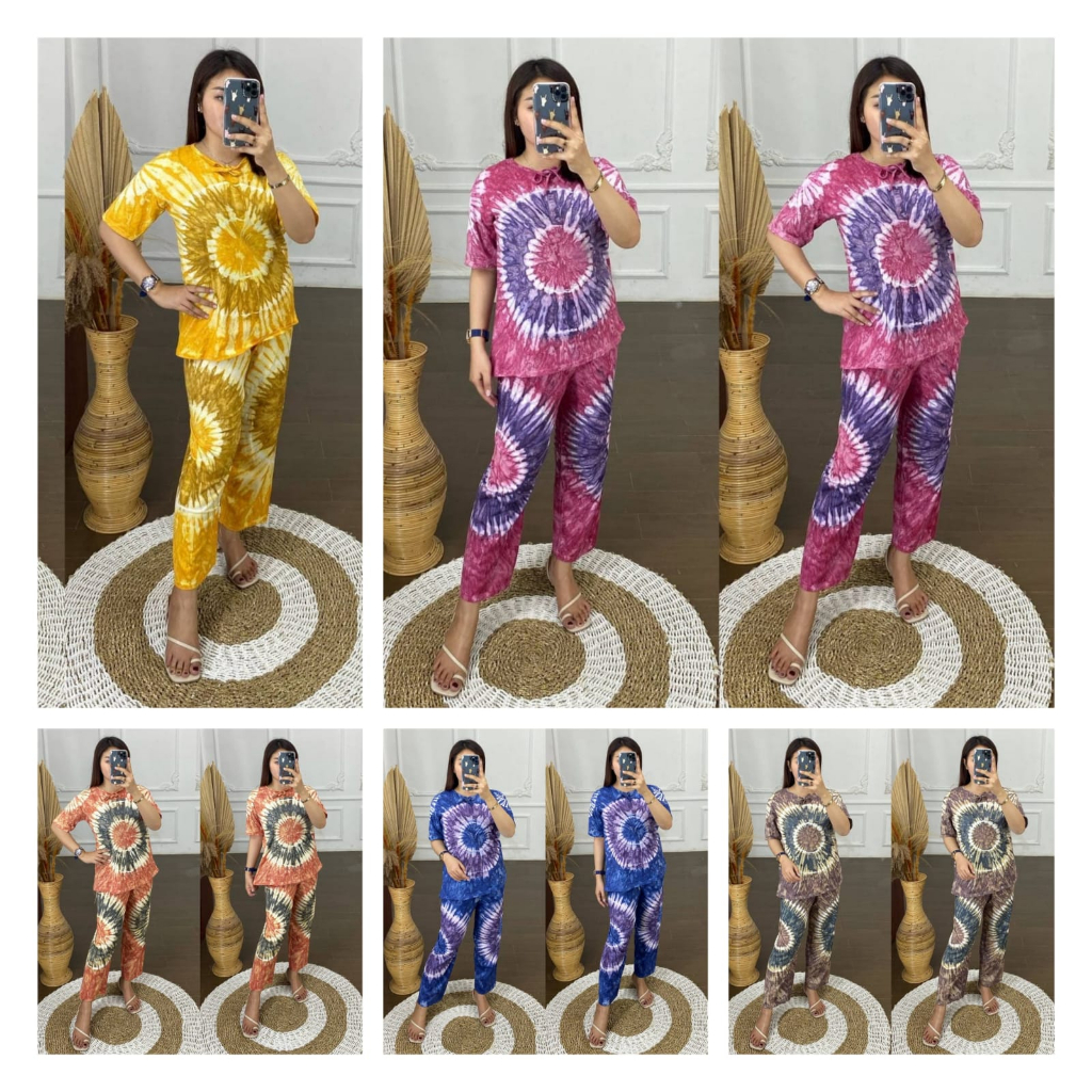 SET WANITA KAOS ONE SET KAOS SETELAN CELANA KULOT PANJANG PIYAMA BAJU TIDUR WANITA KEKINIAN