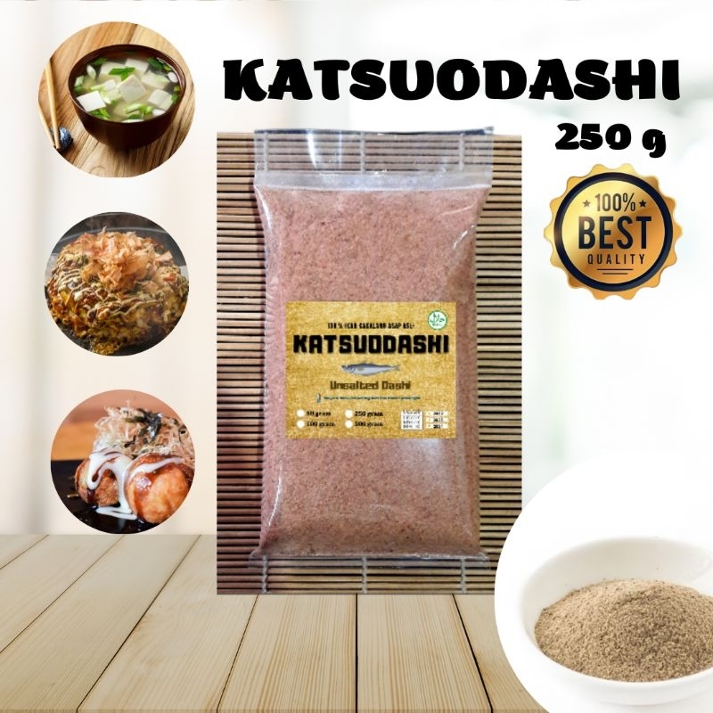 

Katsuodashi 250 gram Katsuodashi halal Unsalted dashi Dashi Bonito powder Katsuodashi Dashi ramen Kaldu ikan Serbuk Ikan bonito Bahan masakan Jepang Bumbu masakan Katsuodashi Asli