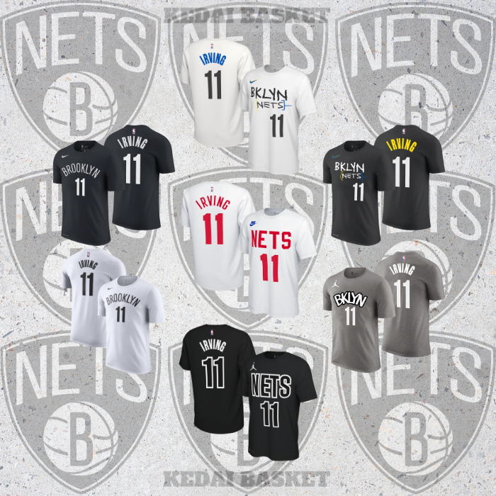 T shirt Kaos Baju Basket Nike Brooklyn Nets No 11 Kyrie Irving