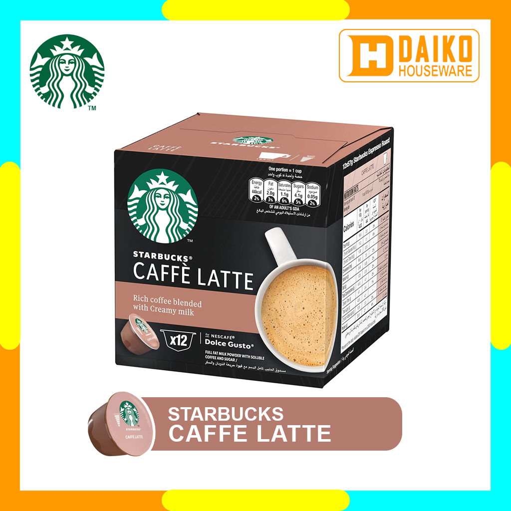 Starbucks Caffe Latte By Nescafe Dolce Gusto Coffe Capsule Original