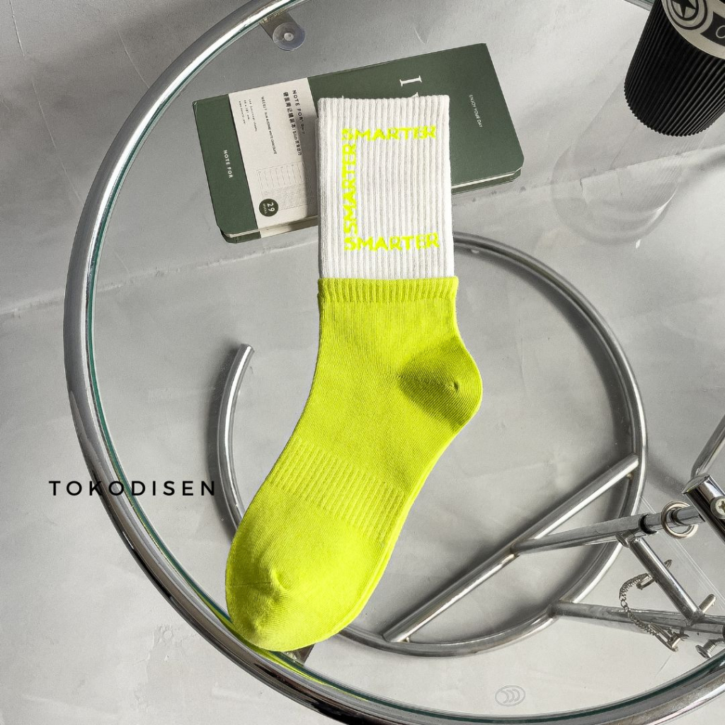 Kaos Kaki Two tone Solid Colored crew socks