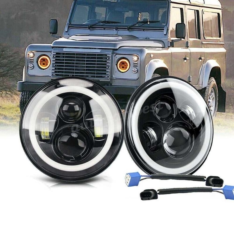 PARTOL Lampu Depan Mobil Motor Headlamp Cool White 7 Inch 60W 12V - PR12