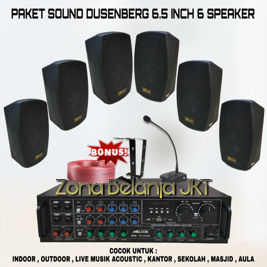 PAKET SOUND CAFE AULA KANTORAN DUSENBERG 6.5 INCH 6 SPEAKER ( SET 2 )