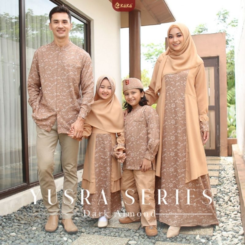 Gamis Anak perempuan KEKE YUSRA SERIES DARK ALMOND sarimbit keluarga Keke original termurah