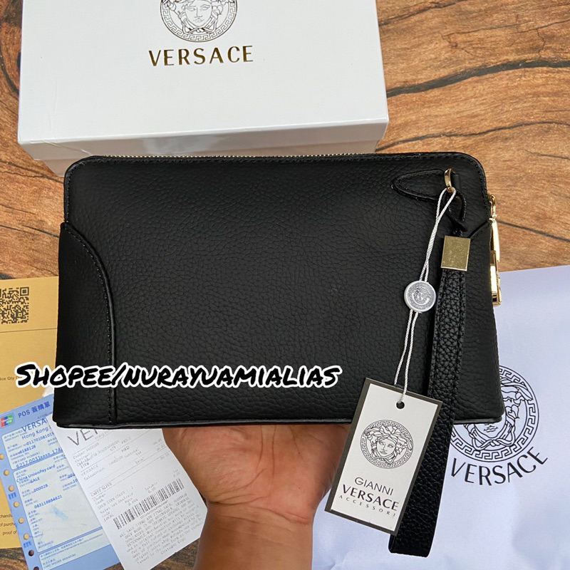 Clutch Vers@ce Kulit asli Import handbag pria import clutch bag pria hand bag pria