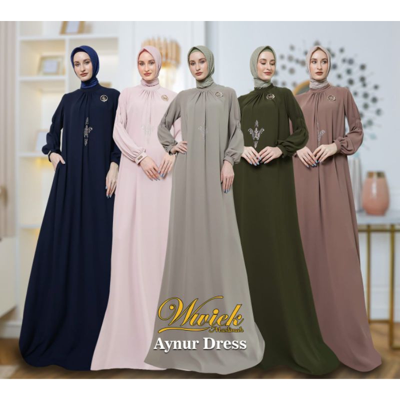 Aynur Dress by Wwiek Muslimah/Gamis Lebaran/Wwiek Terbaru