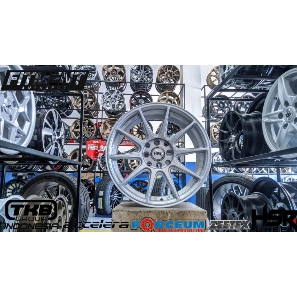 pelek mobil racing hsr shinjuku r16 lebar belakng 7/8 gratis kirim