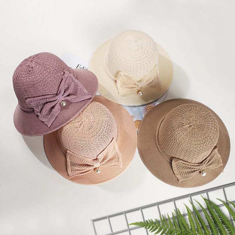 TOPI PANTAI WANITA DEWASA KOREA BUCKET PITA BUNGA LEBAR CAP PEREMPUAN PARIS TERBARU KEKINIAN W14