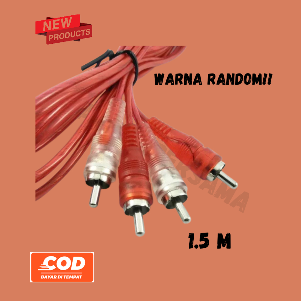 KABEL RCA JACK 2R - 2R 1,5METER FULL TRANSPARAN/ KABEL 2 JACK RCA TO 2 JACK RCA 1,5M TRANSPARAN/ KABEL AUDIO/ KABEL VIDEO/ KABEL AUDIO VIDEO MURAH/ KABEL AUDIO VIDEO BAGUS