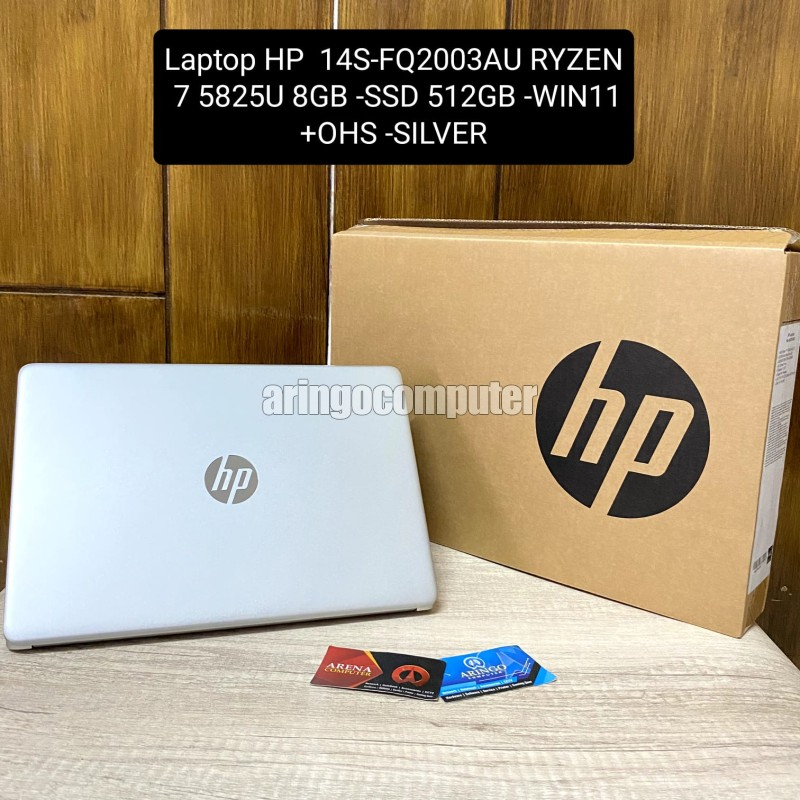 Laptop HP 14S-FQ2003AU RYZEN 7 5825U 8GB -SSD 512GB -WIN11+OHS -SILVER