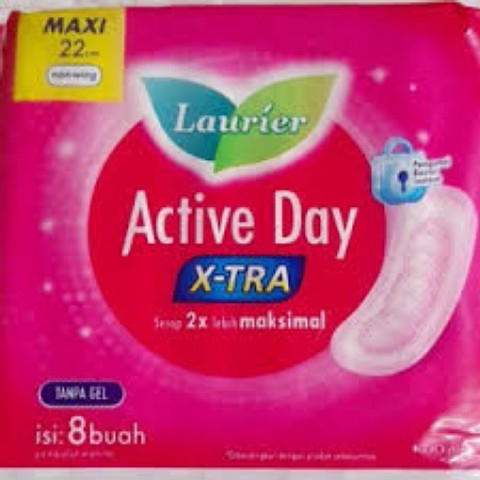 Pembalut Laurier Active Day Super Maxi 8 Non Wing
