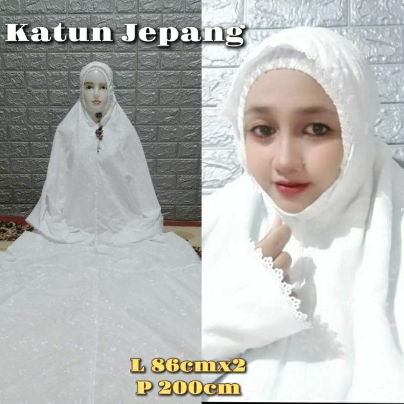 Mukena terusan dewasa katun Jepang