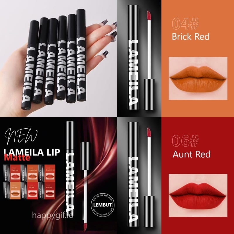 LAMEILA LIPSTIK KOREA BLACK NUDE LIP GLAZE MATTE KOSMETIK BIBIR