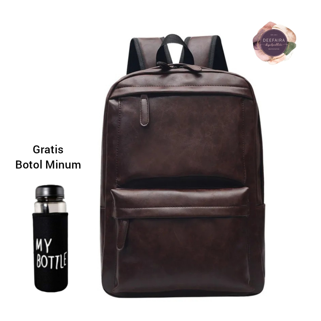 Tas Ransel Kulit Wanita Serbaguna Model V515 Rayy Gratis Botol Minum Cocok Untuk Sekolah Dan Kuliah