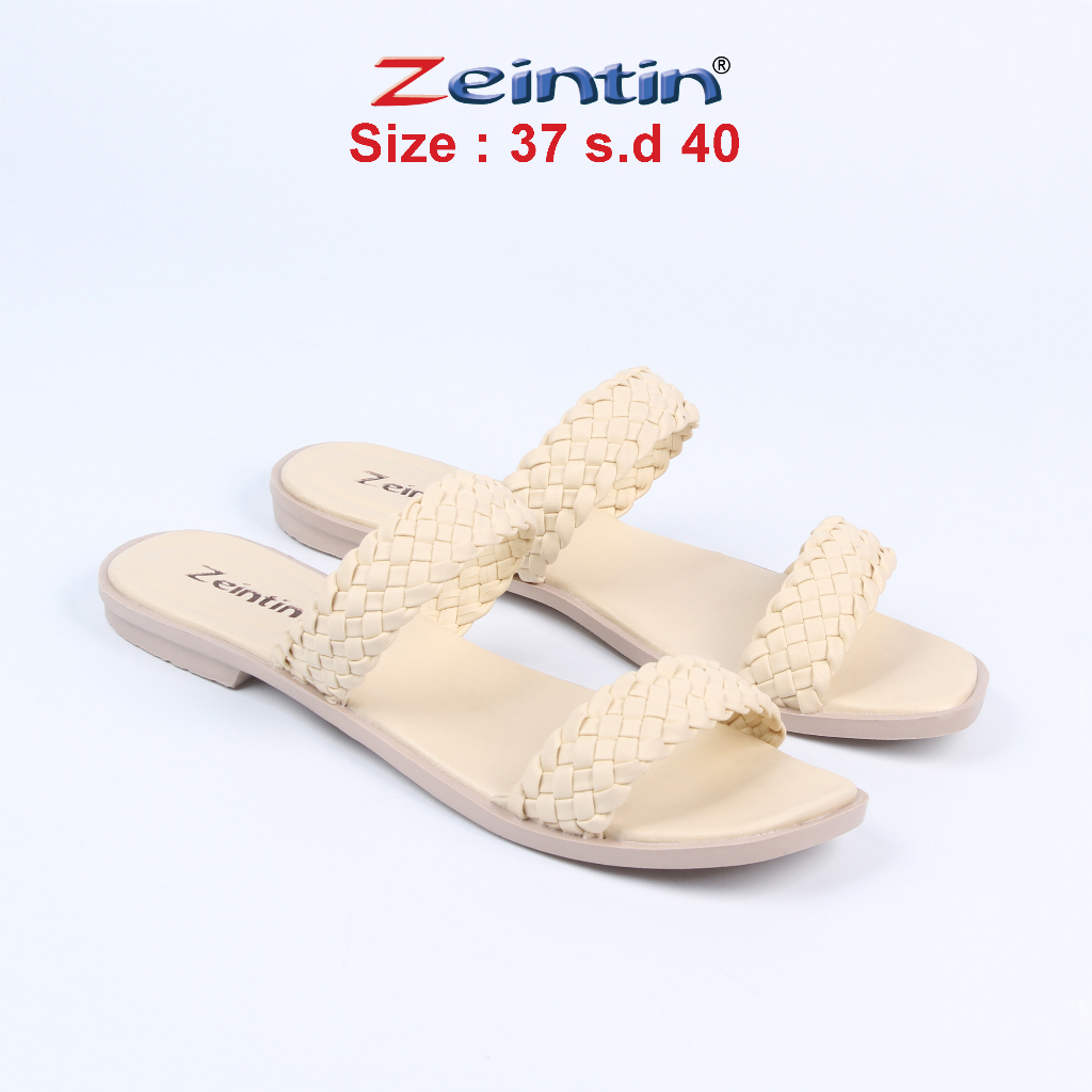 Zeintin - Sandal Wanita Sandal Selop Wanita Model Anyam Bahan Kulit Sintetis Lentur Original Zeintin SS