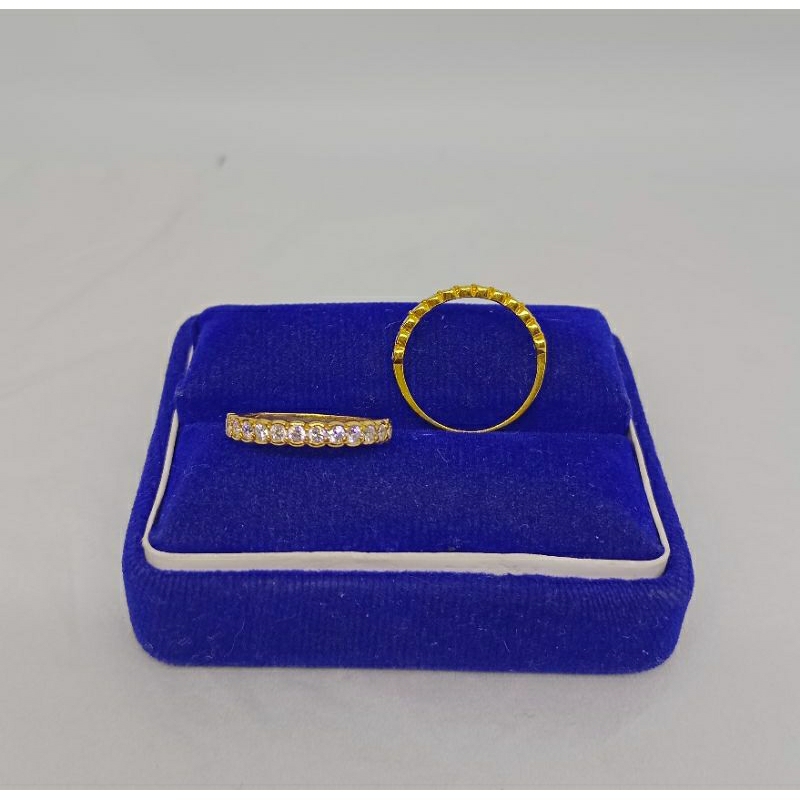 cincin listring mp 1 brs/perak asli silver 925 lapis emas/perhiasan fashion wanita terbaru