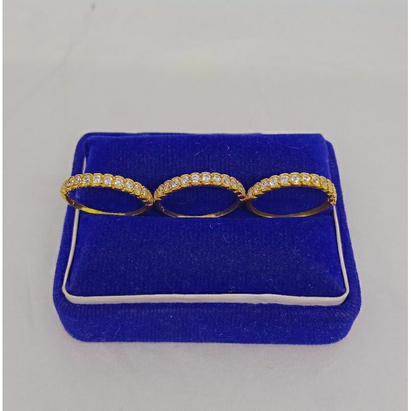 cincin listring mp 1 brs/perak asli silver 925 lapis emas/perhiasan fashion wanita terbaru