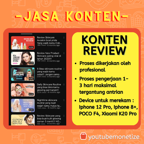 JASA PEMBUATAN KONTEN VIDEO REVIEW BERKUALITAS DAN TERMURAH COCOK UNTUK MENINGKATKAN VIEWS YOUTUBE