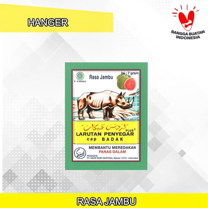 Larutan Penyegar Cap Badak Sachet Rasa Jambu Hanger/ Larutan Serbuk/ Minuman Panas Dalam Sachet isi 