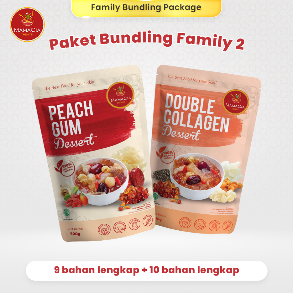 

Mamacia Treats Paket Bundling Family 2 : Peach Gum Dessert + Double Collagen Dessert