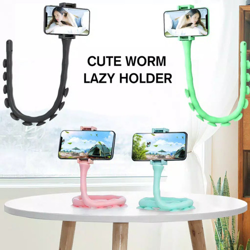 [TERMURAH] Flexible Holder Cute Worm pod Lazy octopus Mobile Cell Phone Holder / Phone Stand