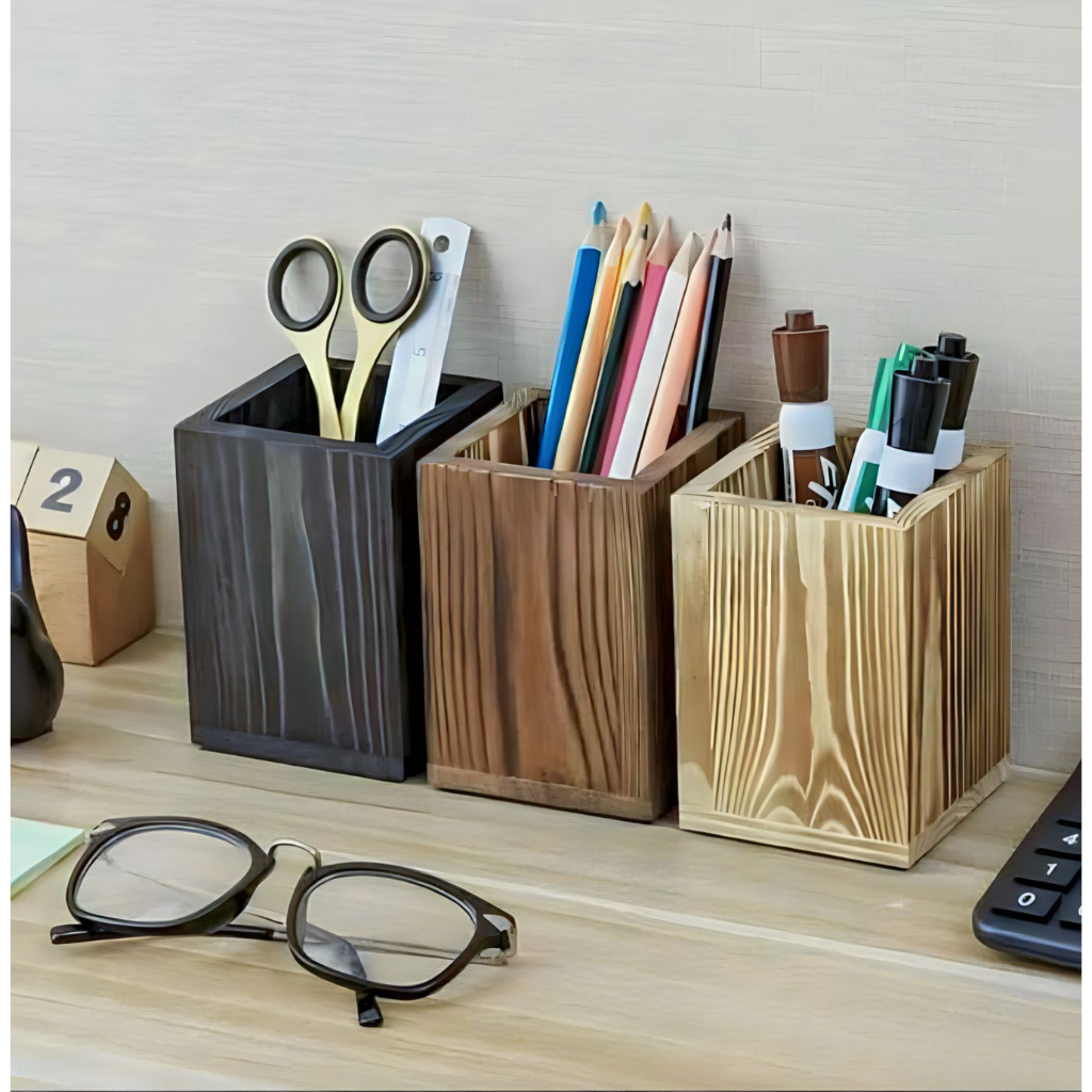 

Tempat Wadah Pensil Pulpen Kayu Serbaguna Minimalis