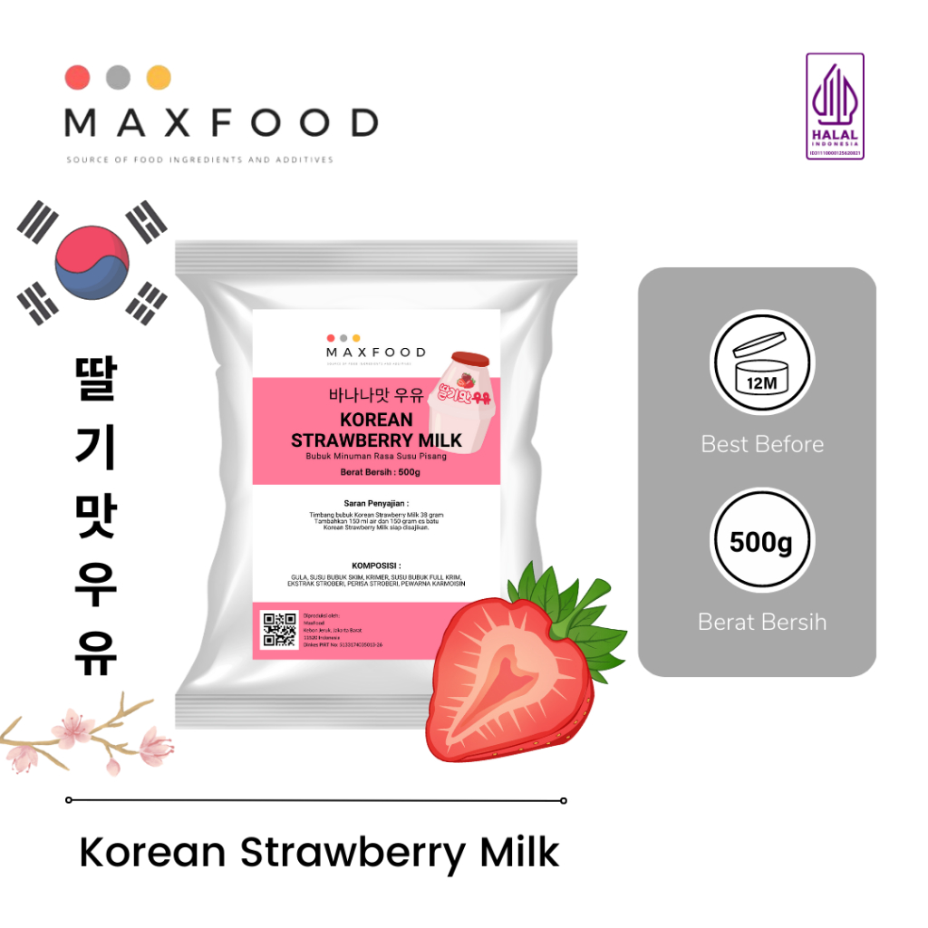 

Korean Strawberry Milkshake/ Korean Strawberry Milk / Bubuk Minuman Korean Susu Rasa Stroberi 500GR