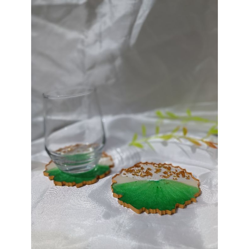 resin coaster / tatakan gelas resin / nail art