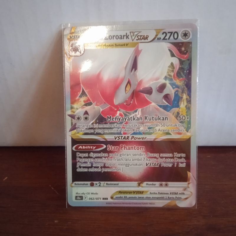 Hisuian Zoroark VSTAR 062/071 RRR S10A Pokemon TCG Indonesia Trading Card Game Kartu Mainan Anak