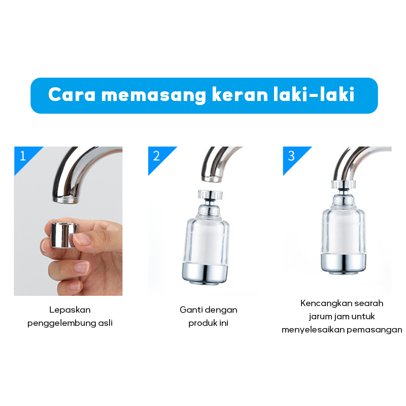 MYN Mall Filter Air Kran Alat / Filter Saringan Air kran Wash Cuci Piring/ Pemurni air kartrid keramik /Filter Keran Pemurni Air Untuk Kamar Mandi / Dapur