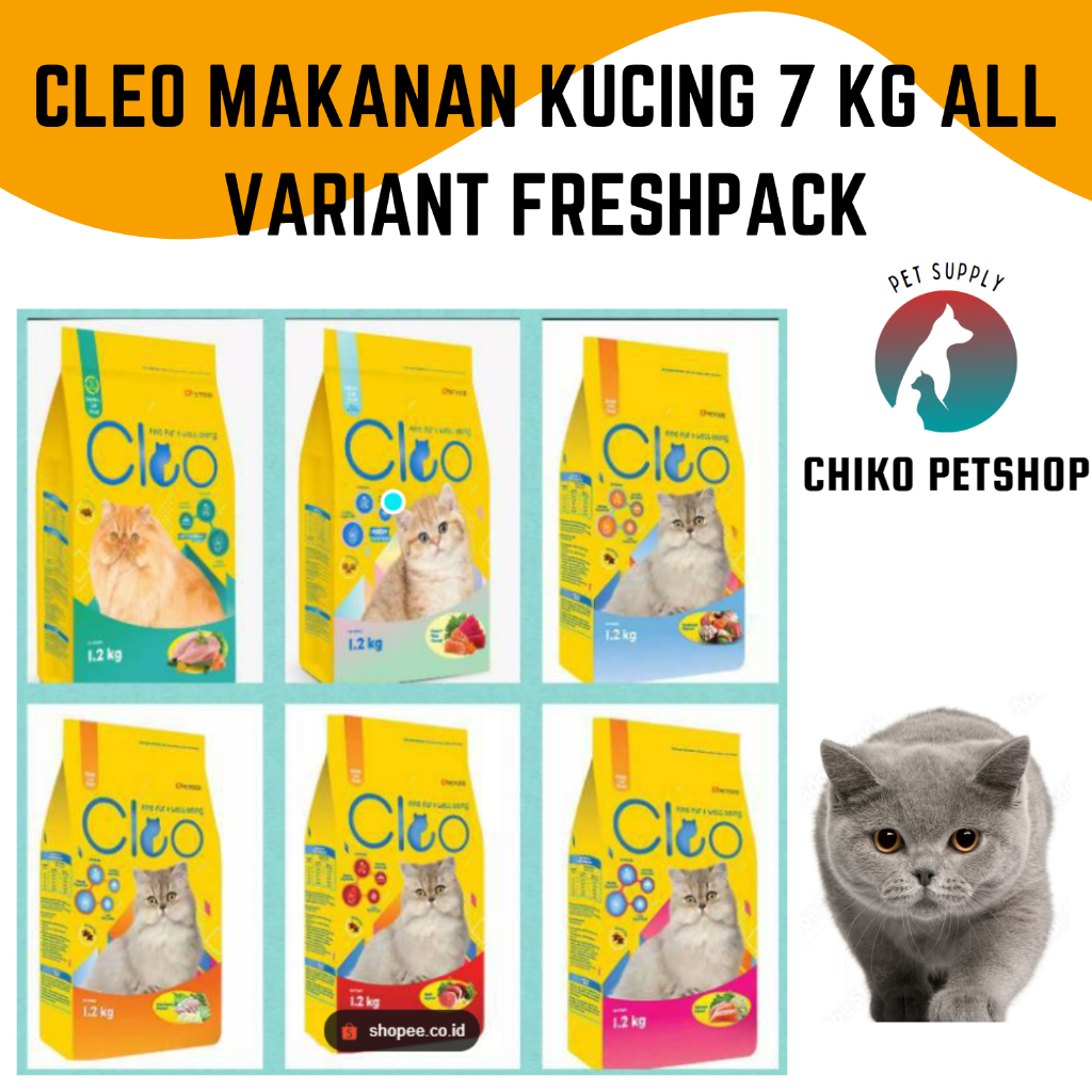 Cleo Makanan Kucing Dry Food 7 kg meo all variant