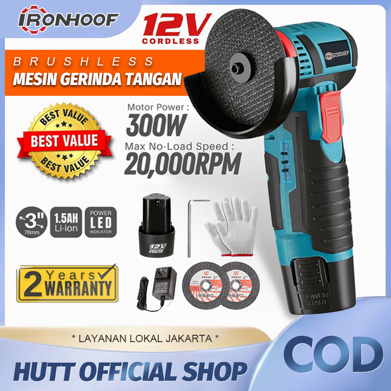 Ironhoof Kit Gerinda Sudut Mini 2500W Penggiling Sudut Listrik Mini 19500Rpm, Gerinda Sudut Listrik
