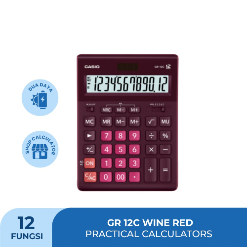 

TBMO Kalkulator Casio GR-12C Practical Calculator Maroon