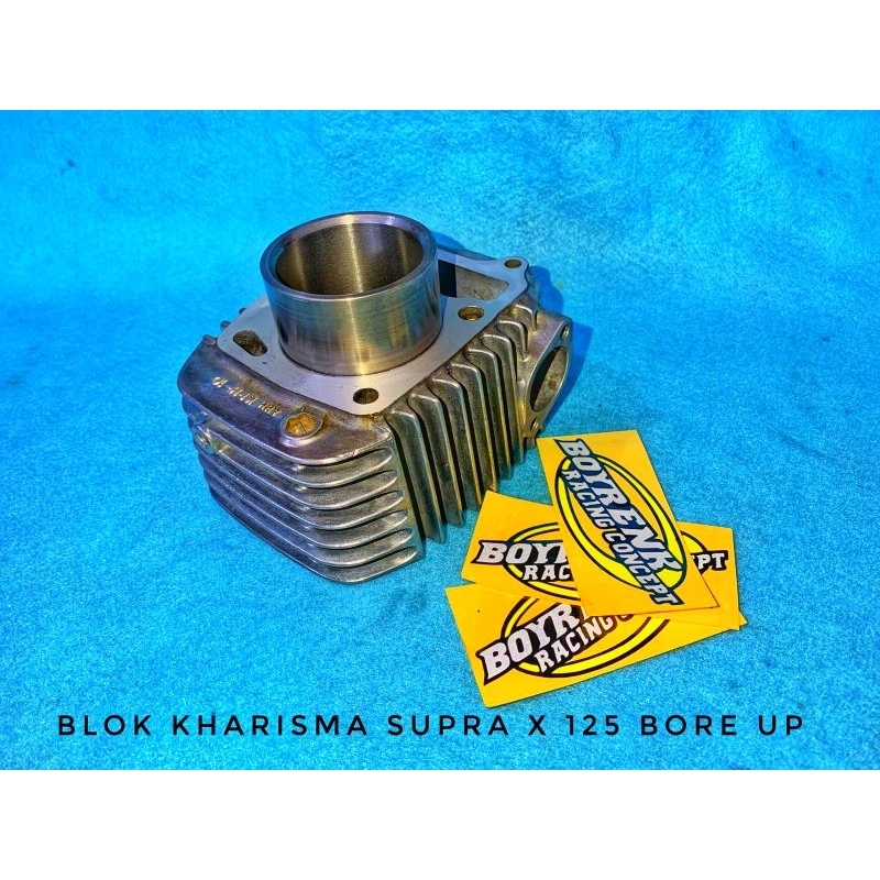 CYLINDER BLOK KHARISMA KHARISMA KPH SUPRA X 125 BORE UP DMTR LUAR LINER/BORING 65 69 72-BOYRENK RACING